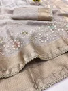 Afs Florent Tissue Linen Embroidery Saree